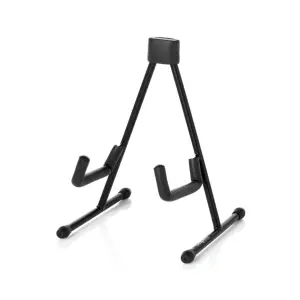 Lightweight Bespeco UKE100 universal A-style ukulele stand, designed for stability and easy storage.