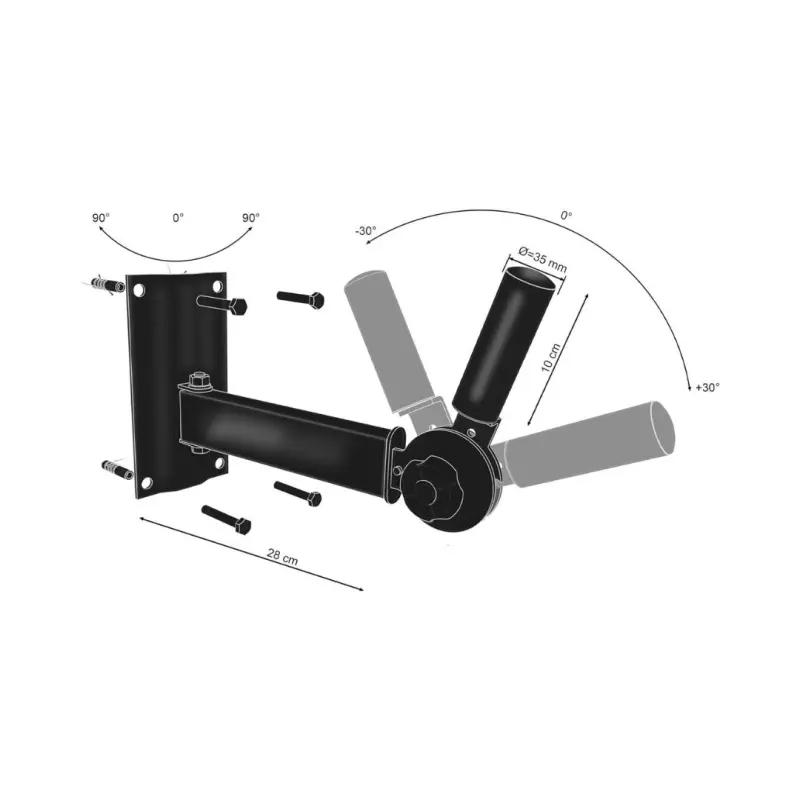 Bespeco - SH56 - Wall Mount Steel Speaker Bracket - Image 2