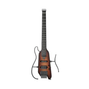 Donner HUSH-X Electric Guitar Kit in sunburst finish, featuring a sleek design and essential accessories for beginners.