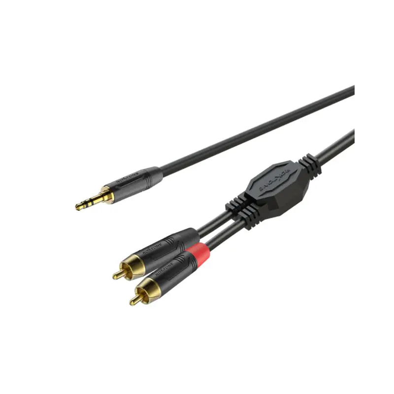 RoxTone - GPTC140L15 - Jk 3.5mm to 2RCA 1.5M Cable Gold