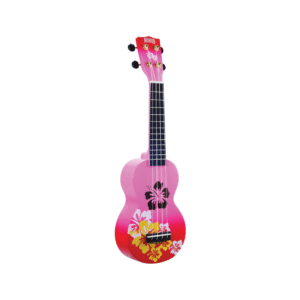 Mahalo Ukulele Designer Series Hibiscus Red Burst