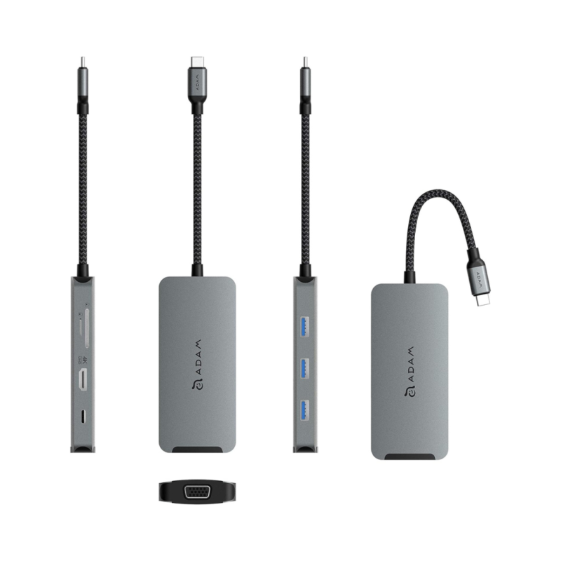 Adam Elements CASA Hub A08 USB-C 3.1 8-in-1 Port Hub - (Grey) - Image 2