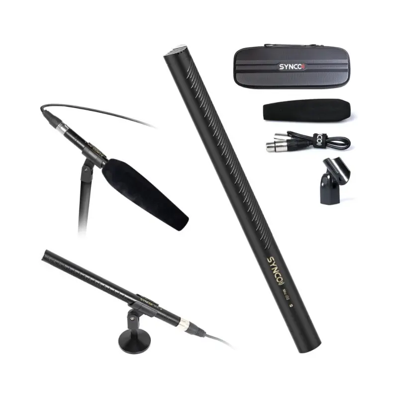Synco MIC-D2 BK XLR Hypercardioid Shotgun Microphone - Black - Image 3