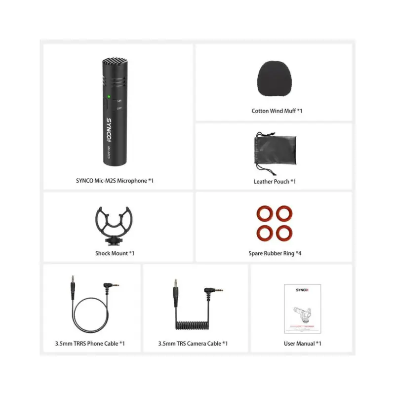 Synco MIC-M2S BK Camera Mount Shotgun Microphone - Black - Image 3