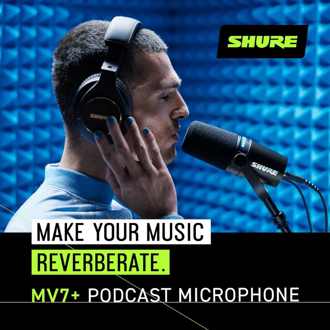 Shure MV7+ Podcast XLR/USB Microphone – Black - AX Store Kuwait