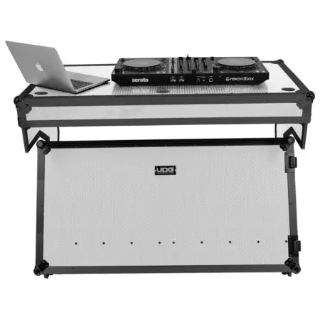 UDG U91072WH Ultimate Flight Case Portable Z-Style DJ Table White Plus (Wheels)