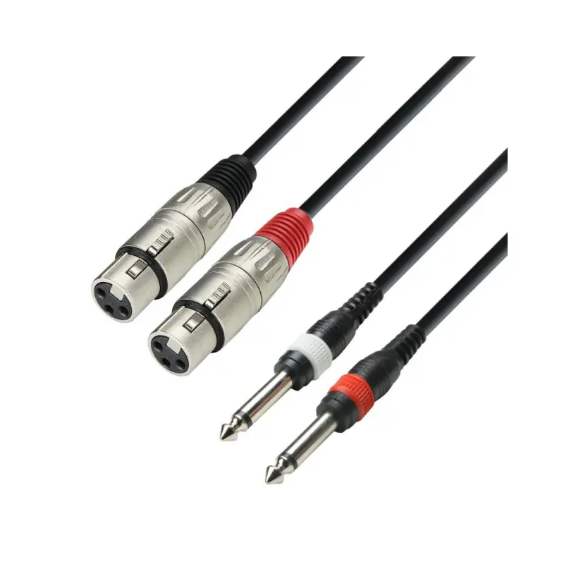Adam Hall 3 STAR TFP 0300 3M 2 XLR Female x 2 Jack TS Twin Cable