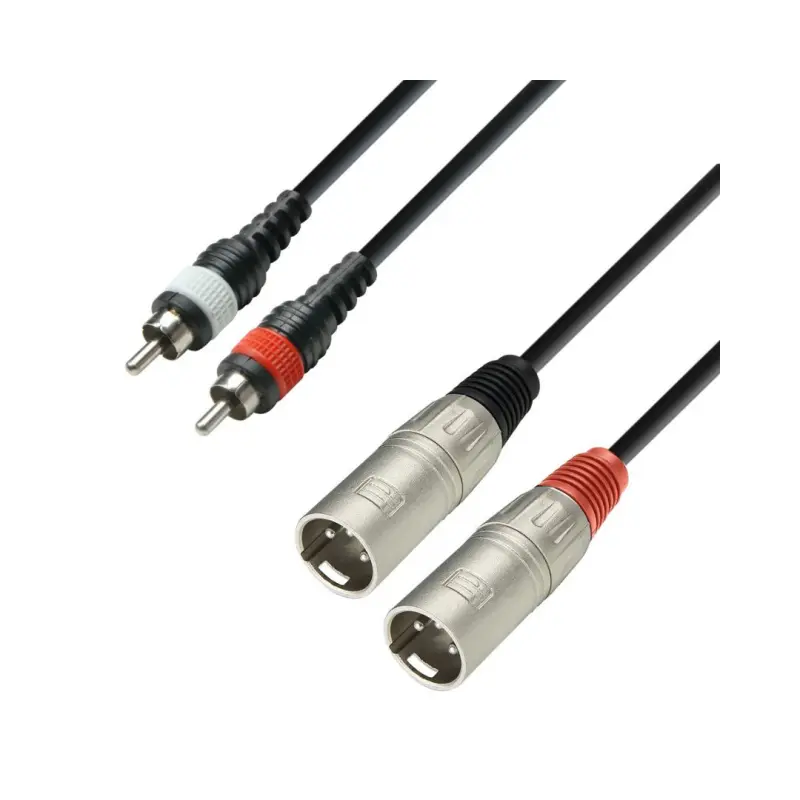 Adam Hall 3 STAR TMC 0300 3M 2 XLR Male x 2 RCA Twin Cable