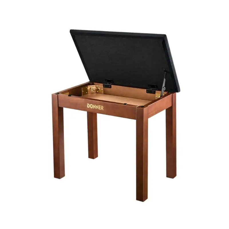 Donner DKB-10 Keyboard Bench with Storage - Brown - Image 2