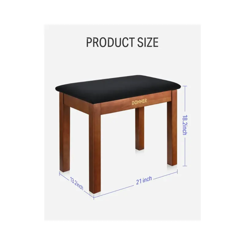Donner DKB-10 Keyboard Bench with Storage - Brown - Image 7