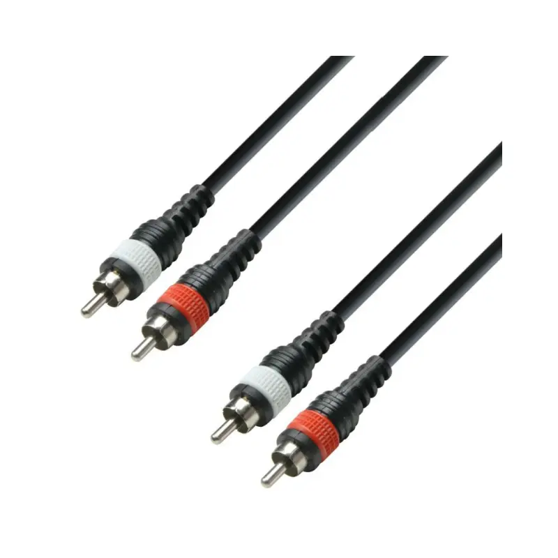 Adam Hall 3 STAR TCC 0100 M 1M 2 RCA x 2 RCA Twin Cable