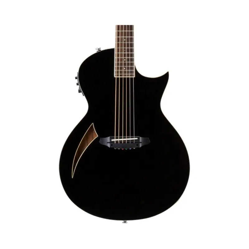 ESP LTD TL-6 6-String Thinline Acoustic-Electric Guitar - Black - Image 4
