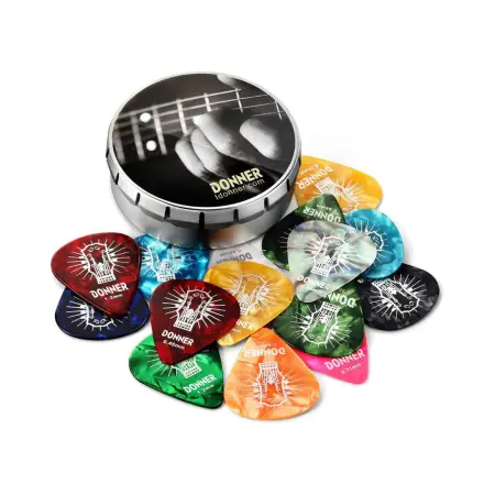 Donner Celluloid Guitar Picks 16 Pack Includes Thin, Medium, Heavy