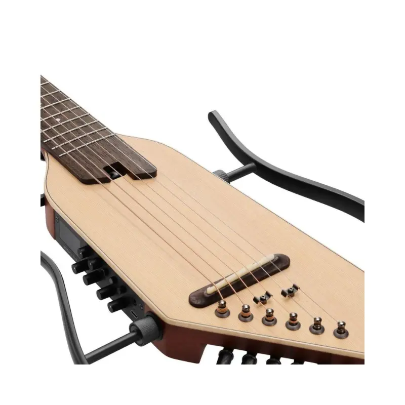 Donner HUSH-I PRO Acoustic-Electric Travel Guitar Kit - Natural Spruce - Image 3