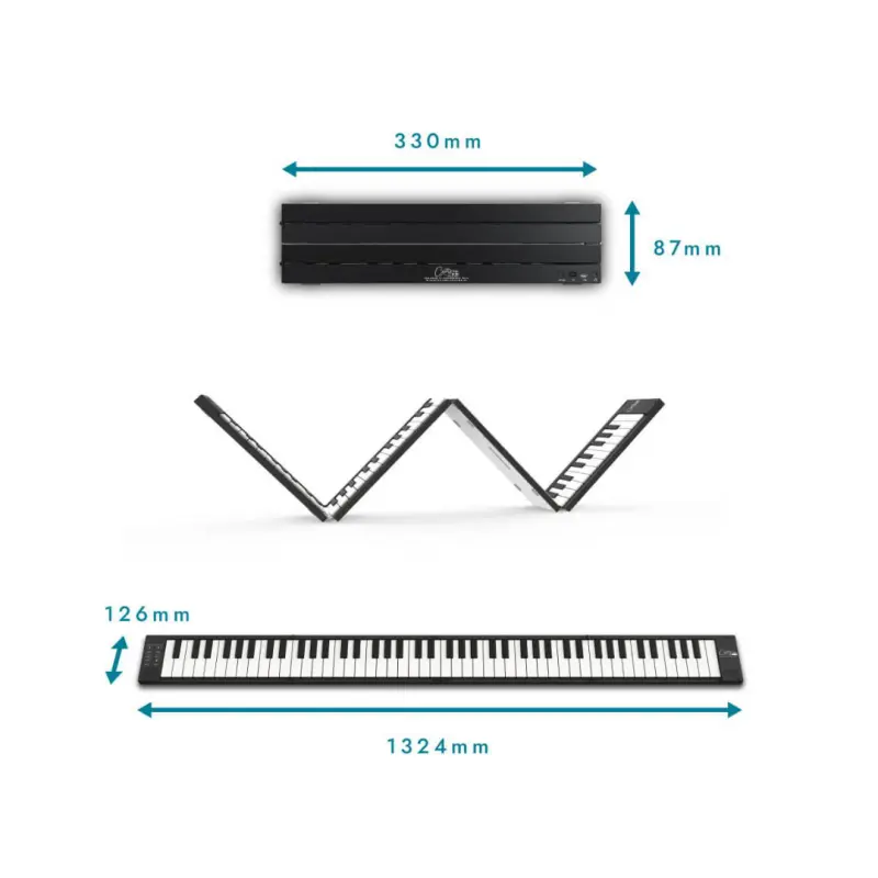 Carry-on 88 Key Folding Piano Touch & Midi over BT – Black - Image 4