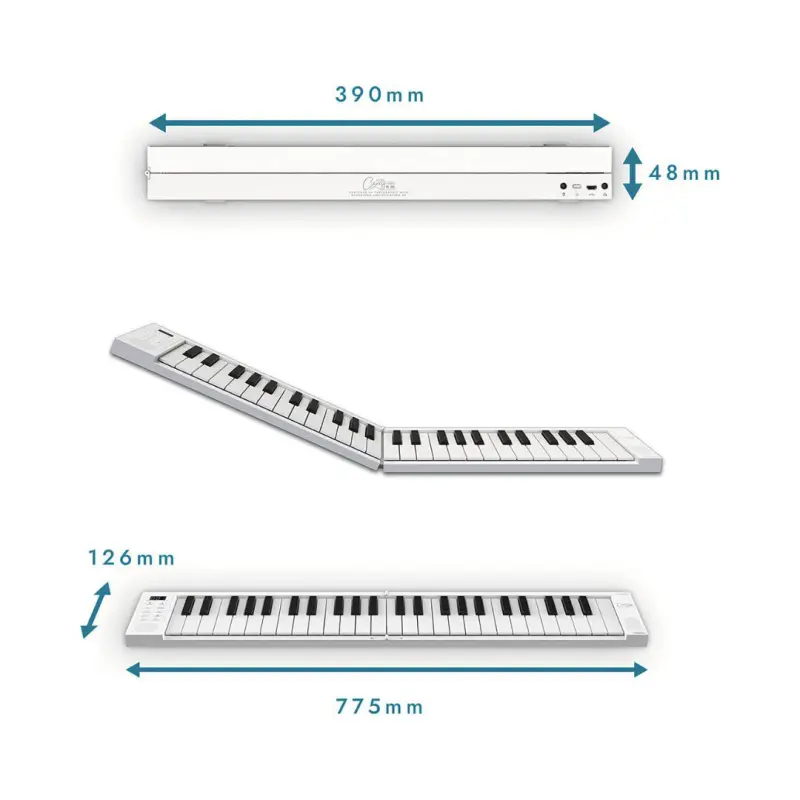 Carry-on 49 Key Folding Piano Touch & Midi over BT – White - Image 4