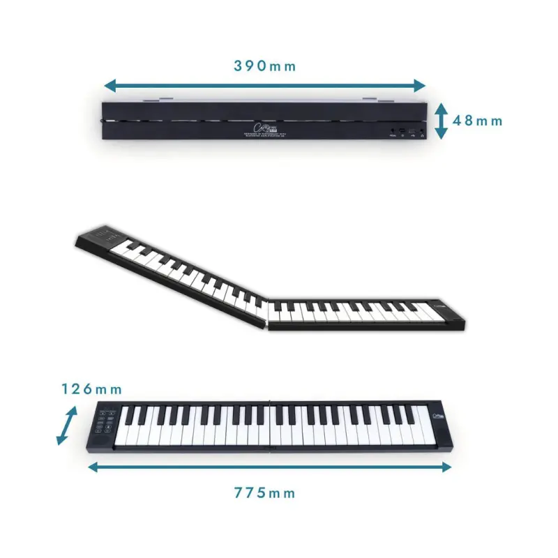 Carry-on 49 Key Folding Piano Touch & Midi over BT – Black - Image 4
