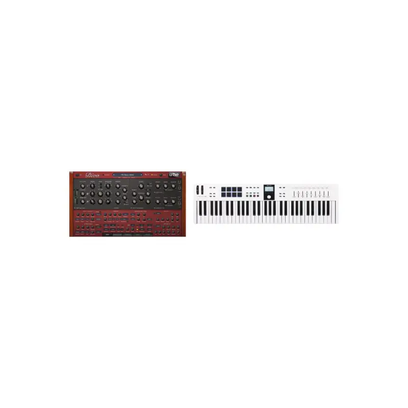 Arturia KeyLab Essential MK3 61 WH & U He Diva | Techno Producer Bundle (Ultra)
