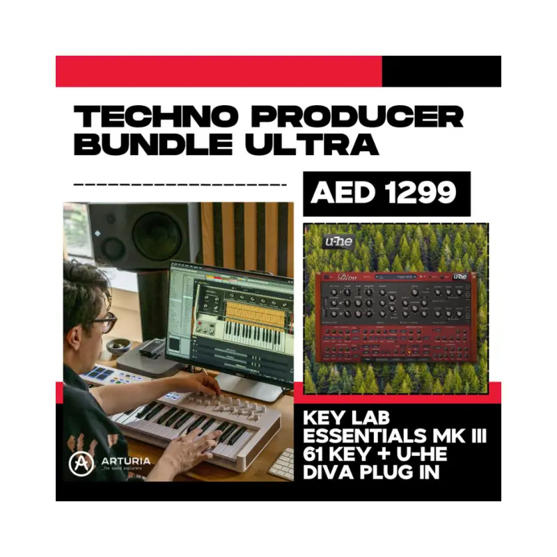 Arturia KeyLab Essential MK3 61 WH & U He Diva | Techno Producer Bundle (Ultra) - Image 4