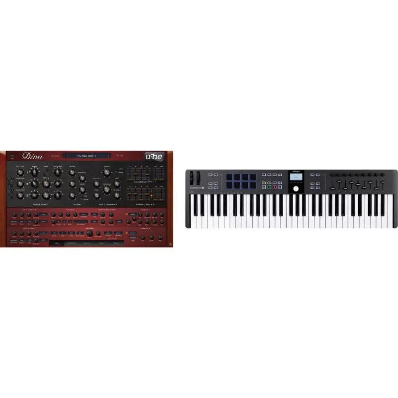 Arturia KeyLab Essential MK3 61 BK & U He Diva | Techno Producer Bundle (Ultra)