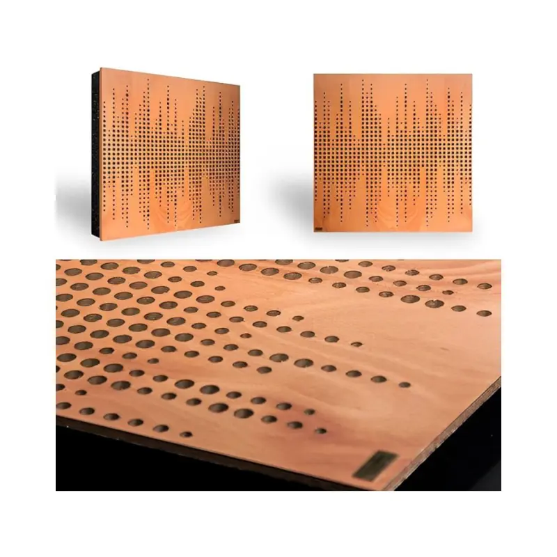 Athos 60 X 60 Acoustic Treatment Wooden Panel - Brown - Image 2