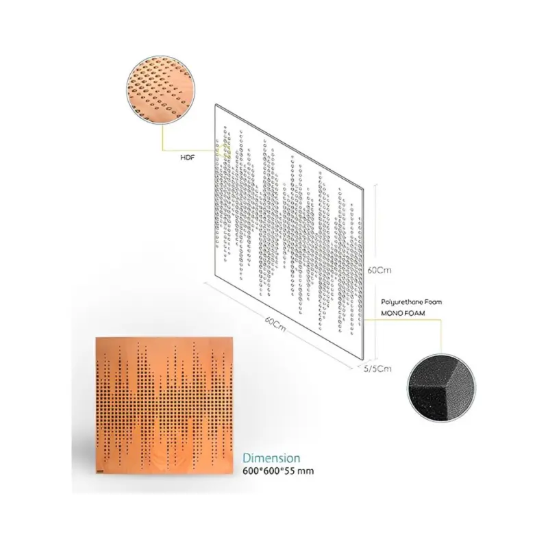 Athos 60 X 60 Acoustic Treatment Wooden Panel - Brown - Image 3