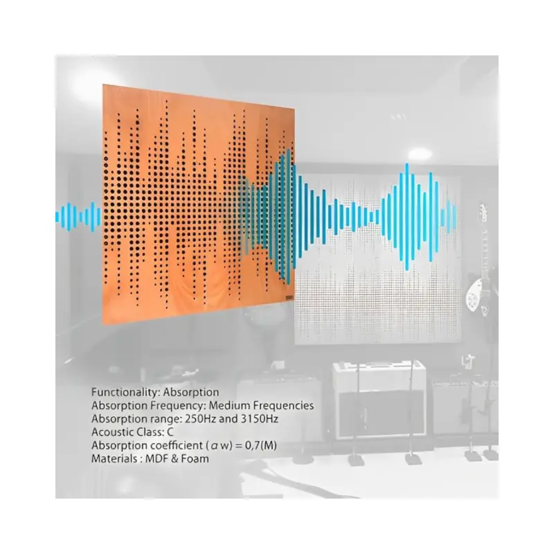 Athos 60 X 60 Acoustic Treatment Wooden Panel - Brown - Image 5