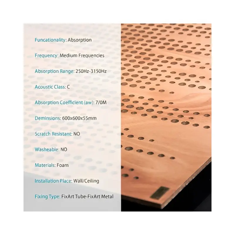 Athos 60 X 60 Acoustic Treatment Wooden Panel - Brown - Image 6