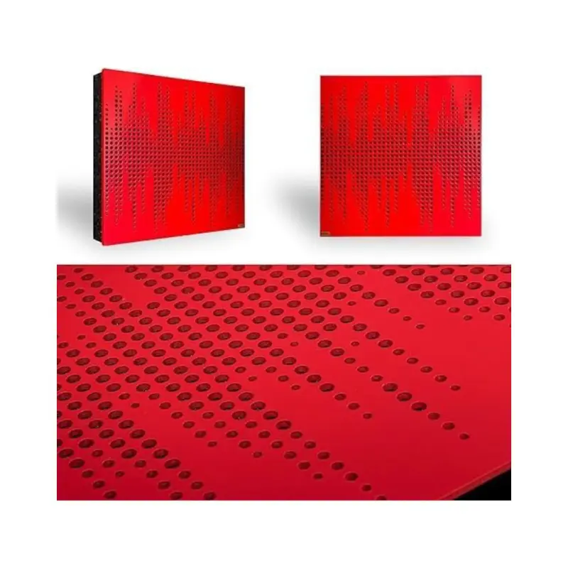 Athos 60 X 60 Acoustic Treatment Wooden Panel - Red - Image 2
