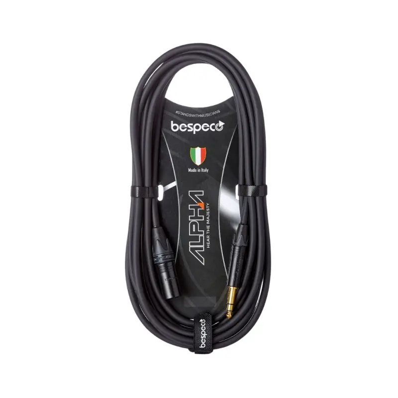 Bespeco AHSMM300 3M XLRM to JK TRS Active Loudspeaker Cable - Image 2