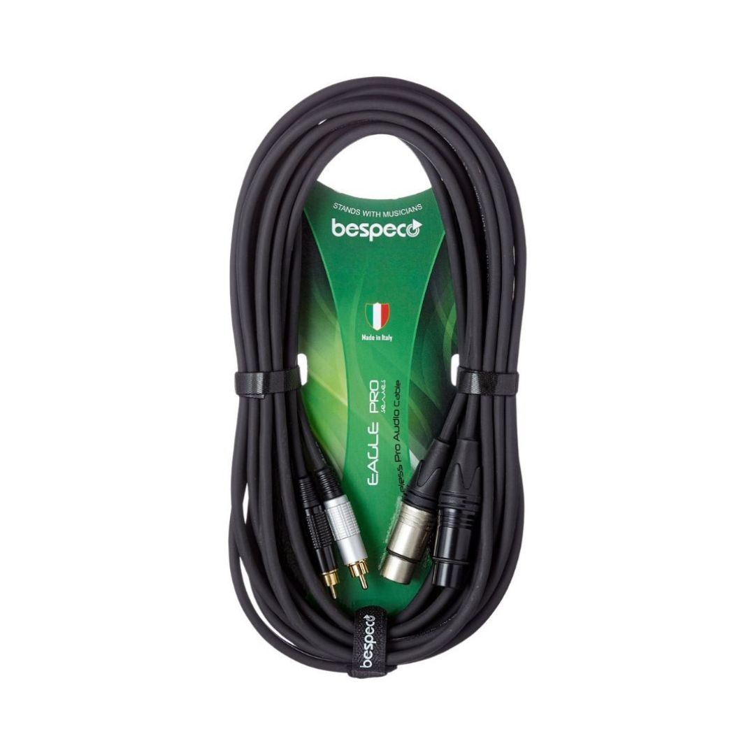 Bespeco EAY2X2R150R 1.5M 2XLRM to 2RCAM Interlink Cable - Image 2