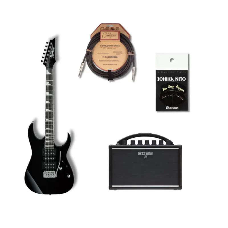 Ibanez GRG170DX Black Night Bundle with Boss Katana-Mini