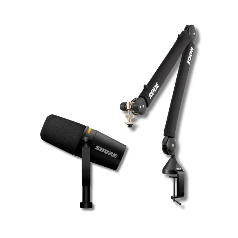 Shure MV7+ XLR/USB Microphone & Rode PSA1+ Boom Arm Stand