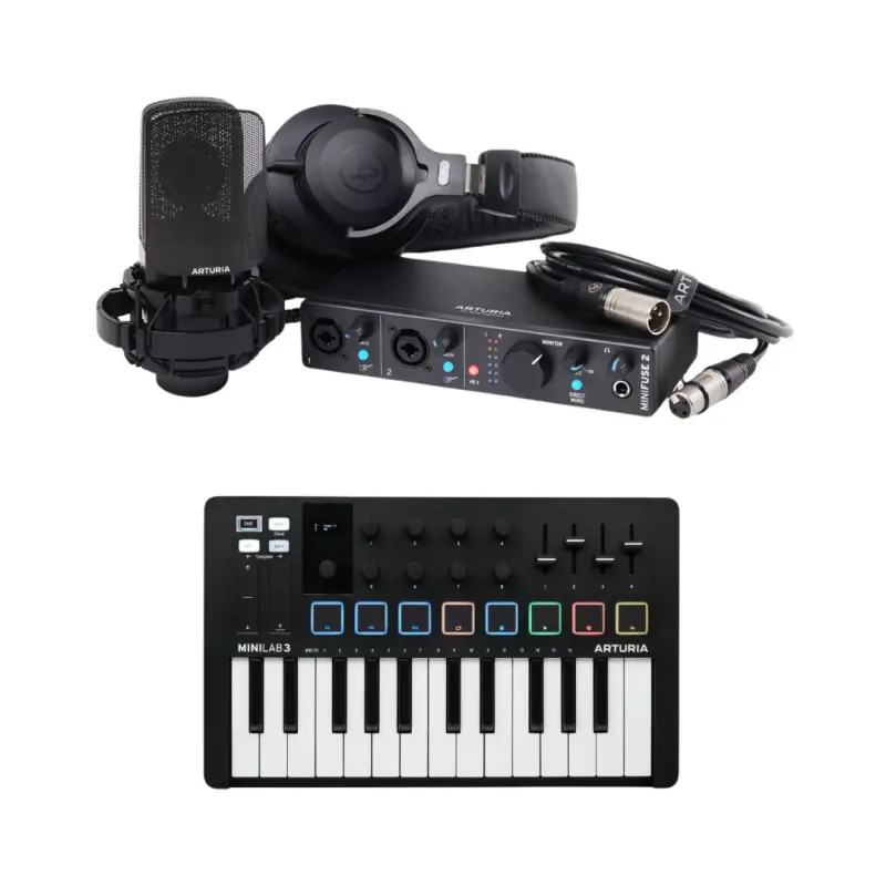 Arturia MiniFuse Recording Bundle Black & MiniLab Mk3 Black
