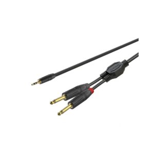 RoxTone - GPTC100L1.5 - Jk 3.5mm to 2Jk Gold 1.5M Audio Cable