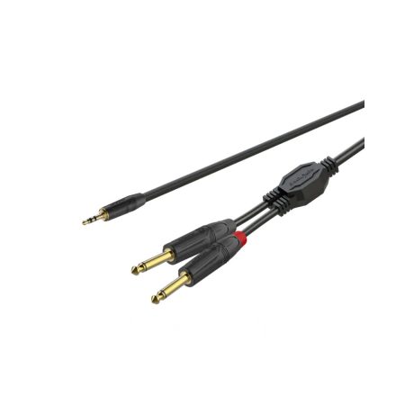 RoxTone - GPTC100L1.5 - Jk 3.5mm to 2Jk Gold 1.5M Audio Cable