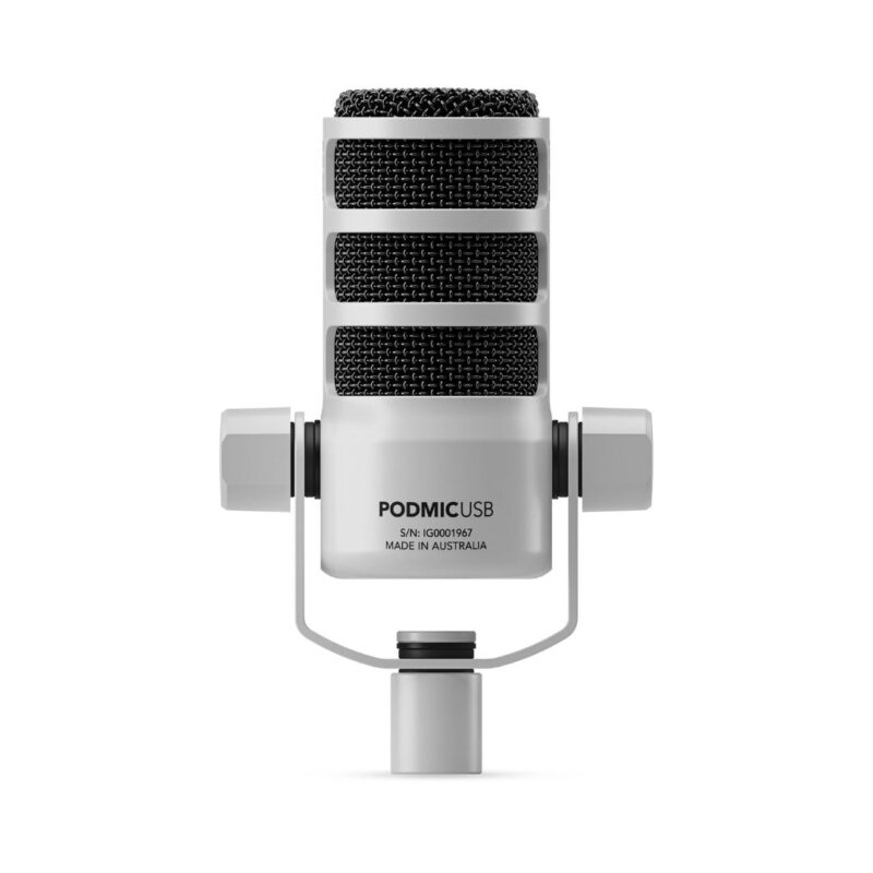 RODE PodMic USB Versatile Dynamic Broadcast Microphone (White) - Image 5