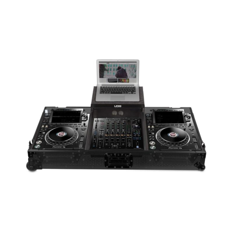 UDG Ultimate Flight Case Set Pioneer CDJ-3000/A9 Black Plus (Laptop Shelf + Wheels) - U91086BL