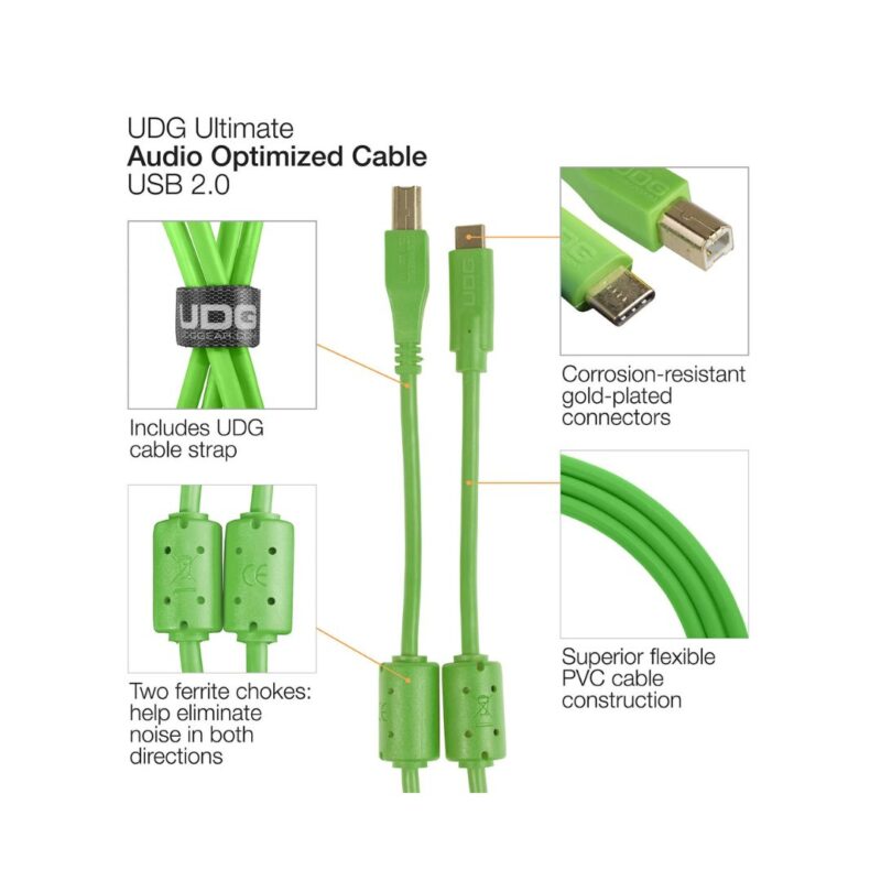 UDG Ultimate USB 2.0 C-B Straight 1.5M Audio Cable - U96001GR - Image 4