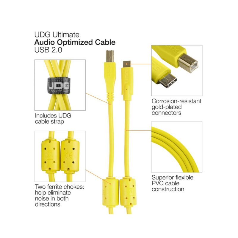 UDG Ultimate USB 2.0 C-B Straight 1.5M Audio Cable - U96001YL - Image 4