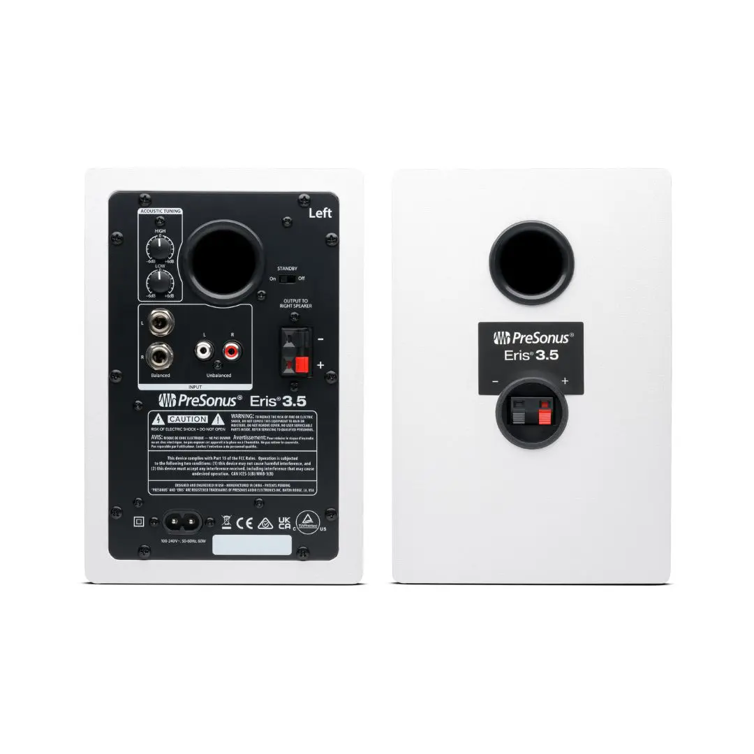 PreSonus Eris E3.5 2nd Gen 3.5-inch Studio Monitors (White) - Image 2