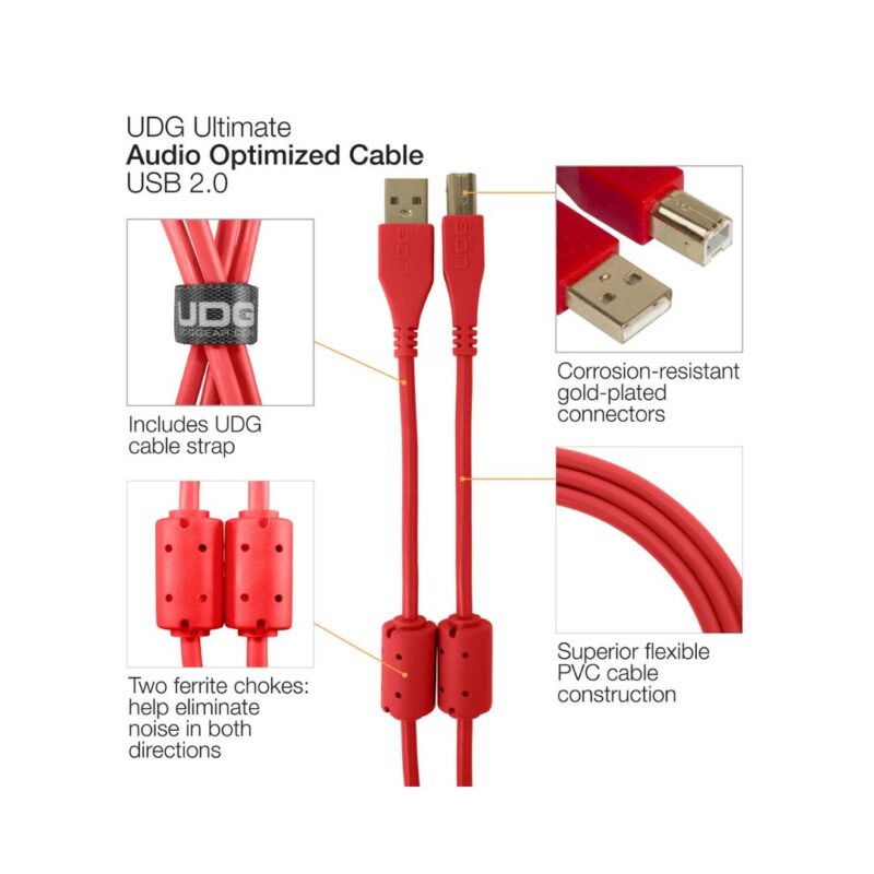 UDG Ultimate Audio Cable USB 2.0 A-B Straight 1m - U95001RD - Image 4