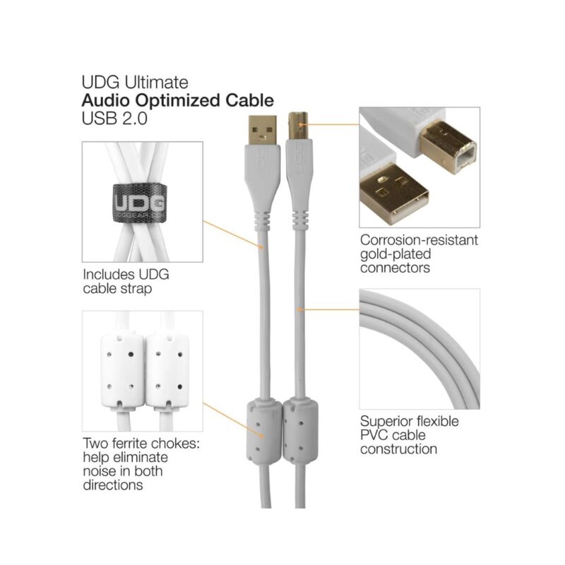 UDG Ultimate Audio Cable USB 2.0 A-B 1m Angled – U95004WH - Image 4