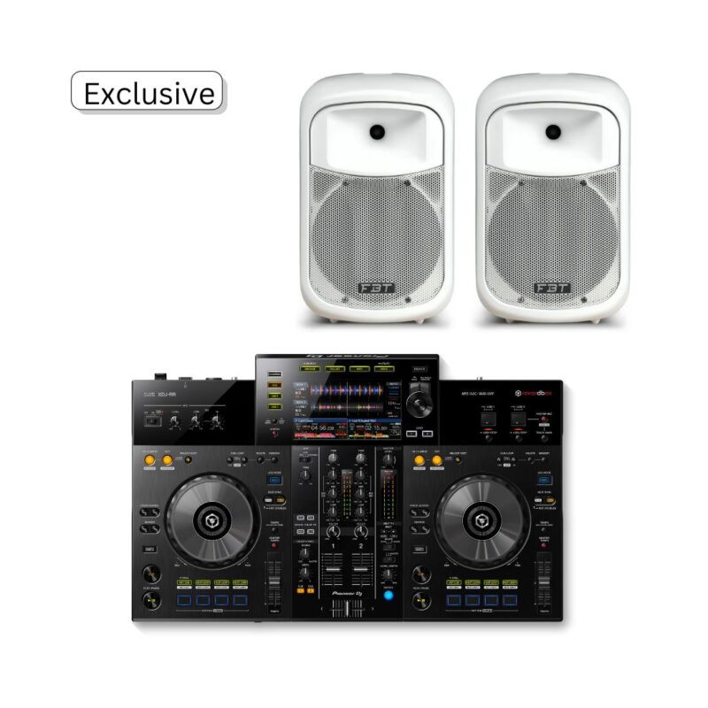 Pioneer DJ XDJ-RR with FBT J 8A Active Speakers (White)