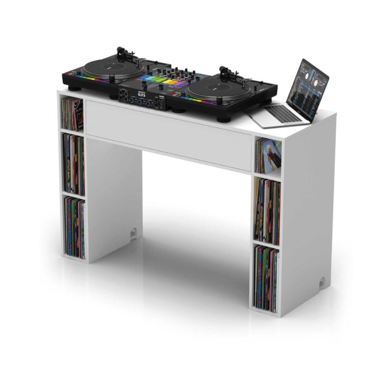Glorious Modular Mix Station DJ Stand with Storage Area - White