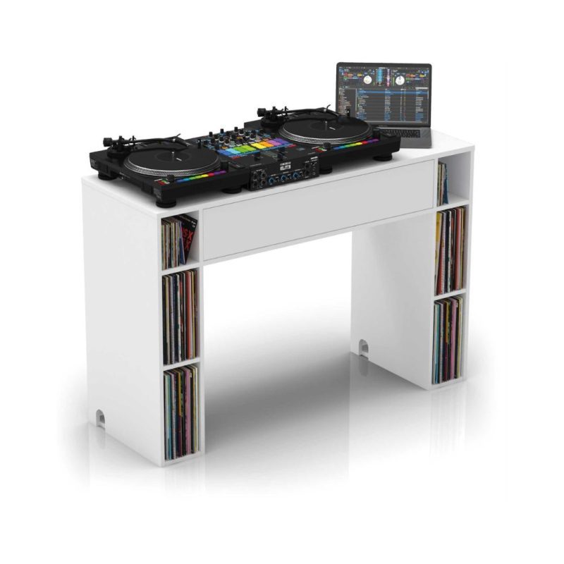 Glorious Modular Mix Station DJ Stand with Storage Area - White - Image 2