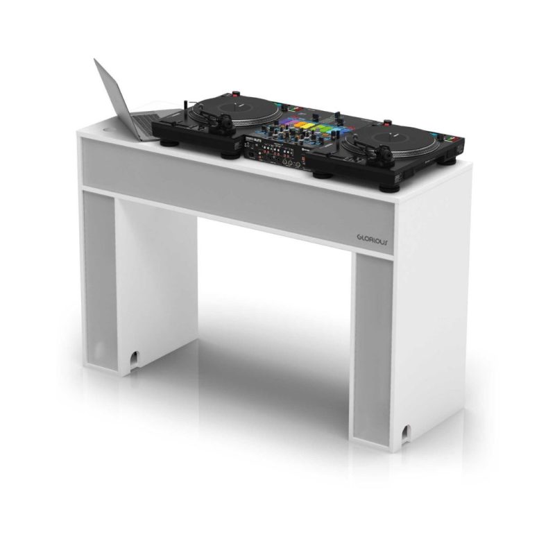 Glorious Modular Mix Station DJ Stand with Storage Area - White - Image 3