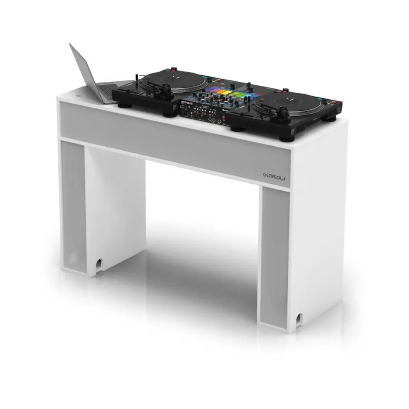 Glorious Modular Mix Station DJ Stand with Storage Area - White - Image 3