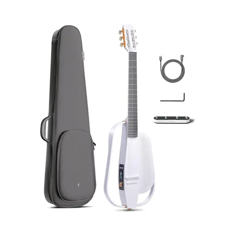 Enya NEXG 2N Carbon Fiber Smart Electric Travel Guitar - White