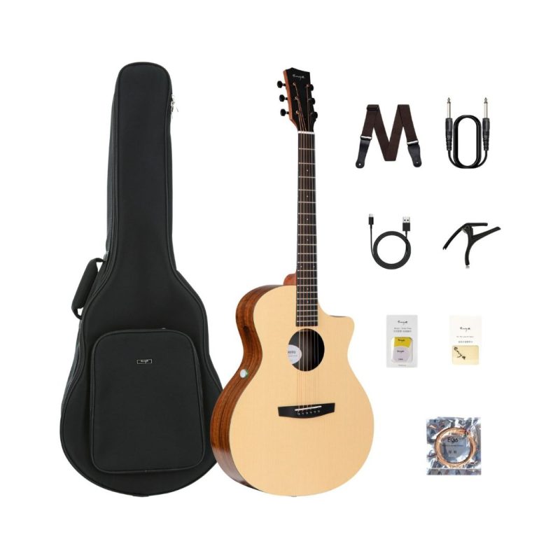 Enya EGA X0 SP1 Grand Auditorium Acoustic Guitar - Natural - Image 7